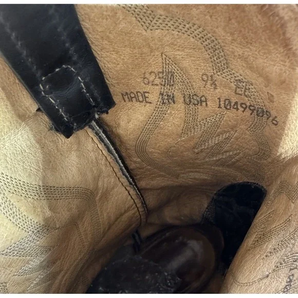 Tony Lama Men's Black Cowboy Boots Style, 9.5 EE - Picture 9 of 9